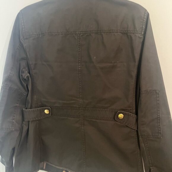 J. Crew Women's Dark Olive Utility Jacket with Gold Accents - Picture 2 of 2